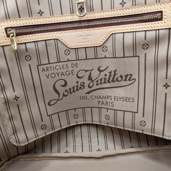 Louis Vuitton LV 👜 MINT Neverfull MM Monogram Beige Tote Bag SD2077 - Picture 10 of 16